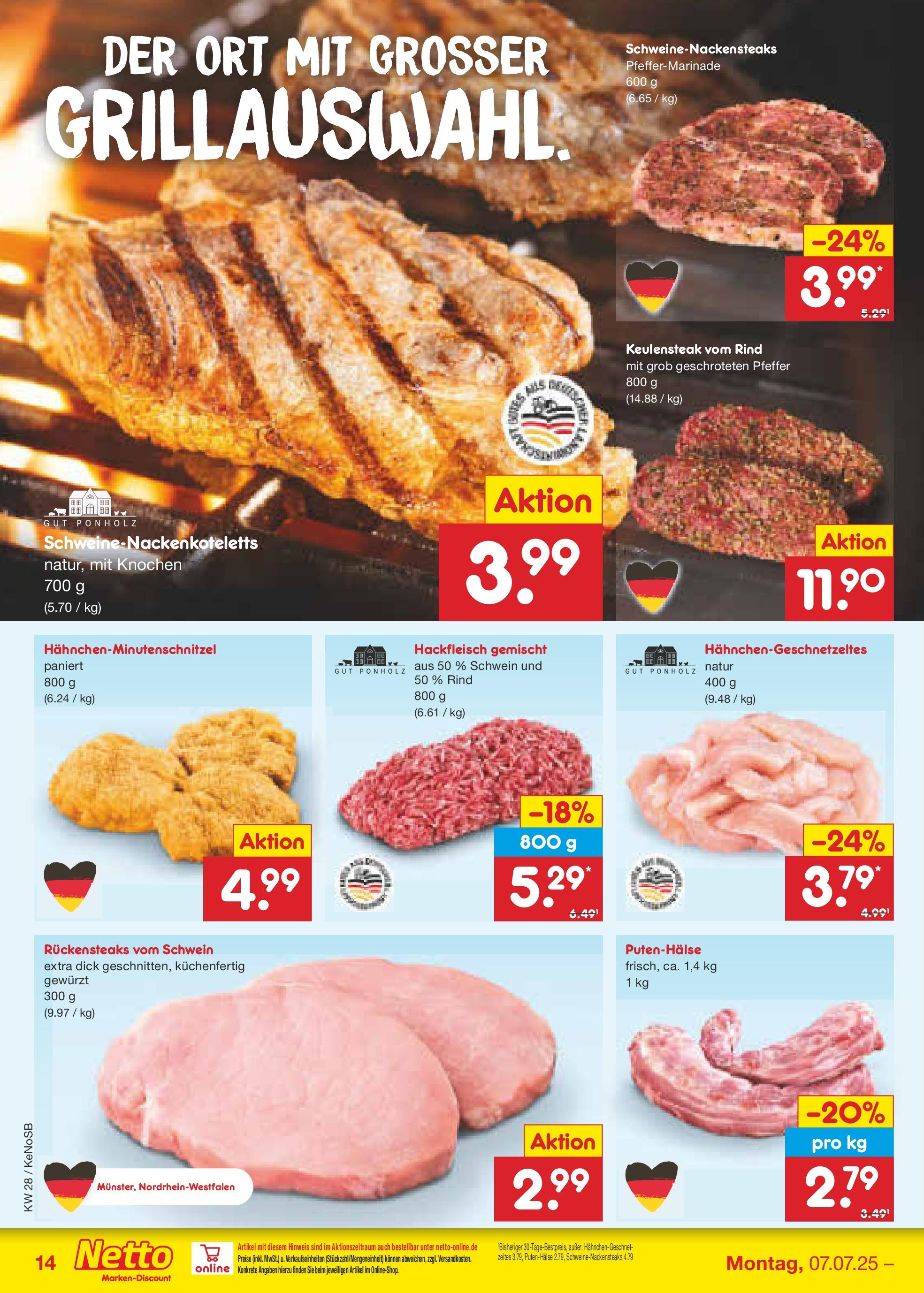 Netto Marken-Discount prospekt Bonn (ab 07.07.2025) » Angebote | Seite: 16 | Produkte: Pfeffer, Hackfleisch Netto Marken-Discount prospekt Bonn (ab 07.07.2025) » Angebote | Seite: 16 | Produkte: Pfeffer, Hackfleisch