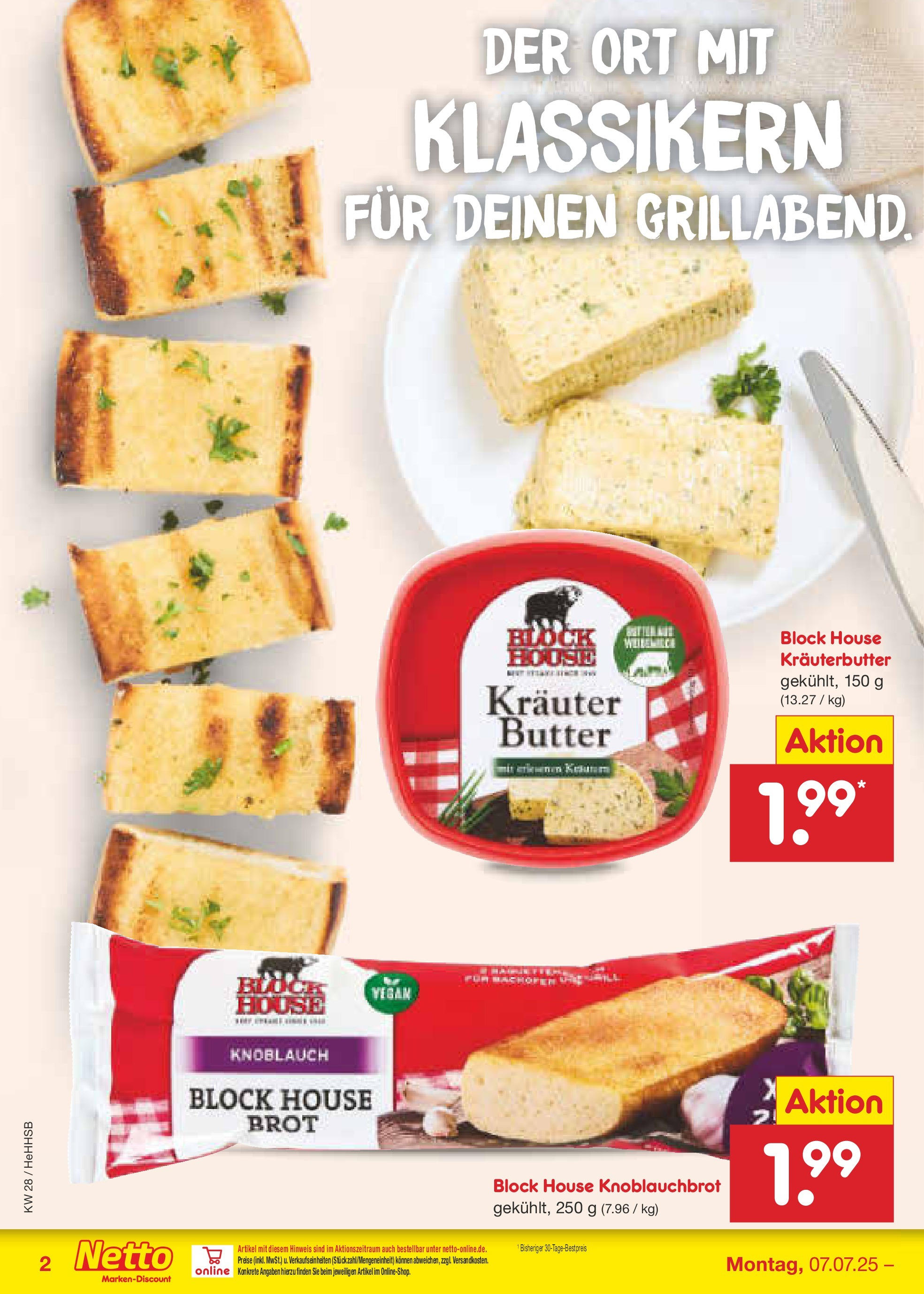 Netto Marken-Discount prospekt Hamburg (ab 07.07.2025) » Angebote | Seite: 60 | Produkte: Butter, Kräuterbutter, Knoblauch, Brot Netto Marken-Discount prospekt Hamburg (ab 07.07.2025) » Angebote | Seite: 60 | Produkte: Butter, Kräuterbutter, Knoblauch, Brot