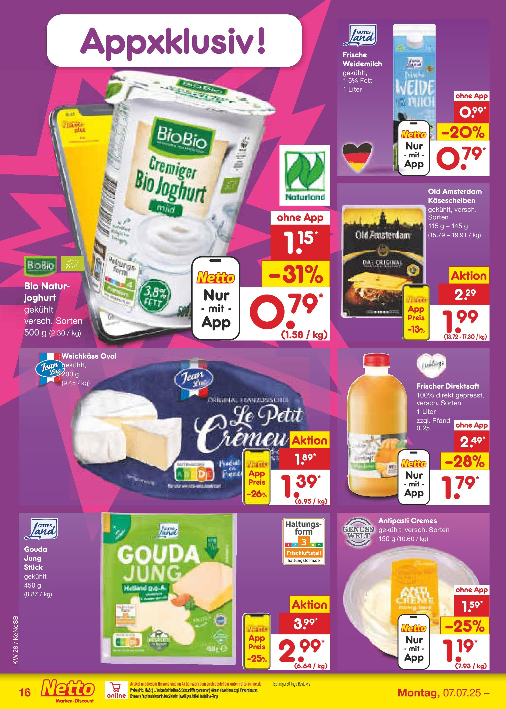 Netto Marken-Discount prospekt Bonn (ab 07.07.2025) » Angebote | Seite: 18 | Produkte: Joghurt, Gouda Netto Marken-Discount prospekt Bonn (ab 07.07.2025) » Angebote | Seite: 18 | Produkte: Joghurt, Gouda