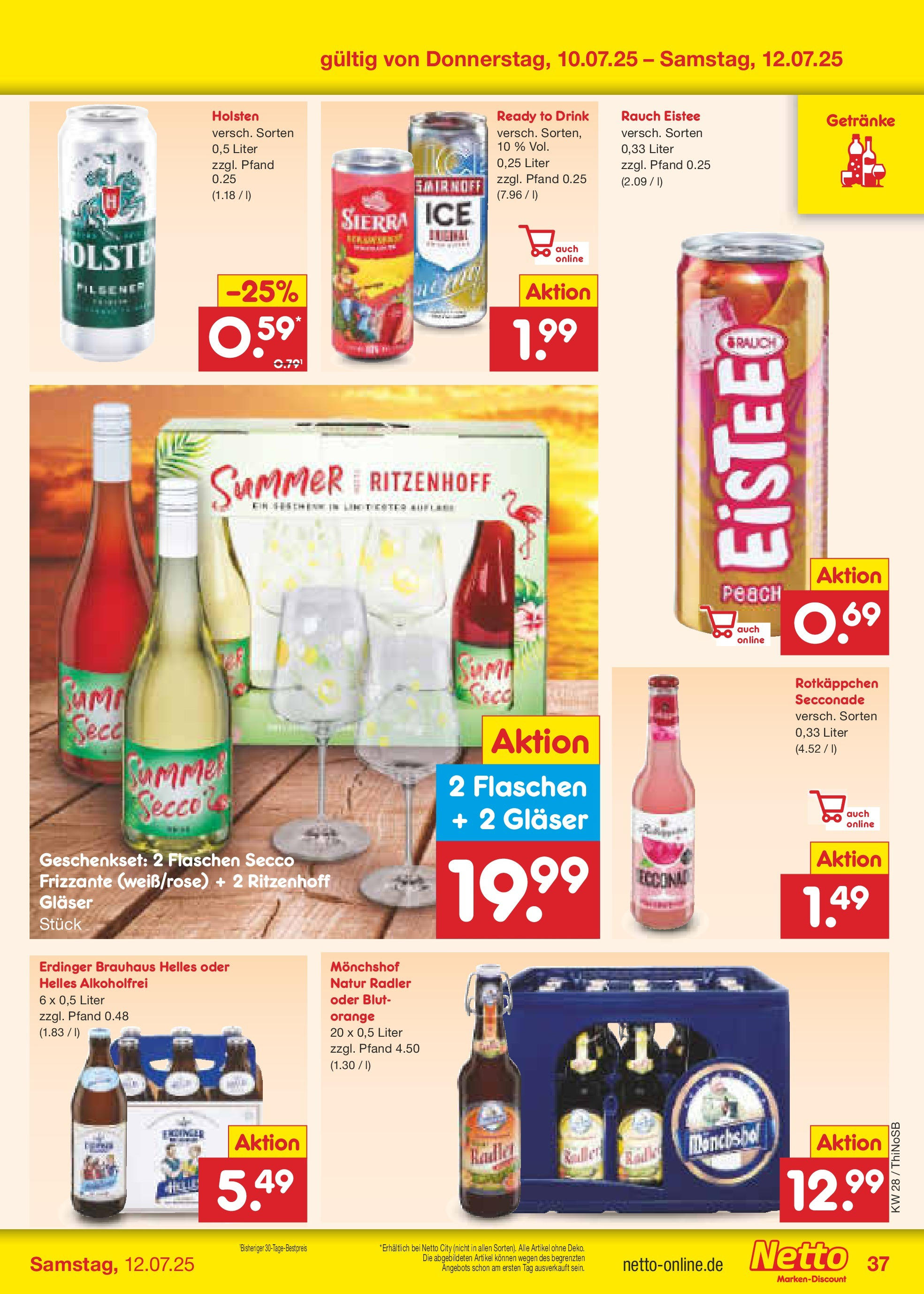 Netto Marken-Discount prospekt Spremberg (ab 07.07.2025) » Angebote | Seite: 53 | Produkte: Erdinger, Holsten, Smirnoff, Rotkäppchen Netto Marken-Discount prospekt Spremberg (ab 07.07.2025) » Angebote | Seite: 53 | Produkte: Erdinger, Holsten, Smirnoff, Rotkäppchen