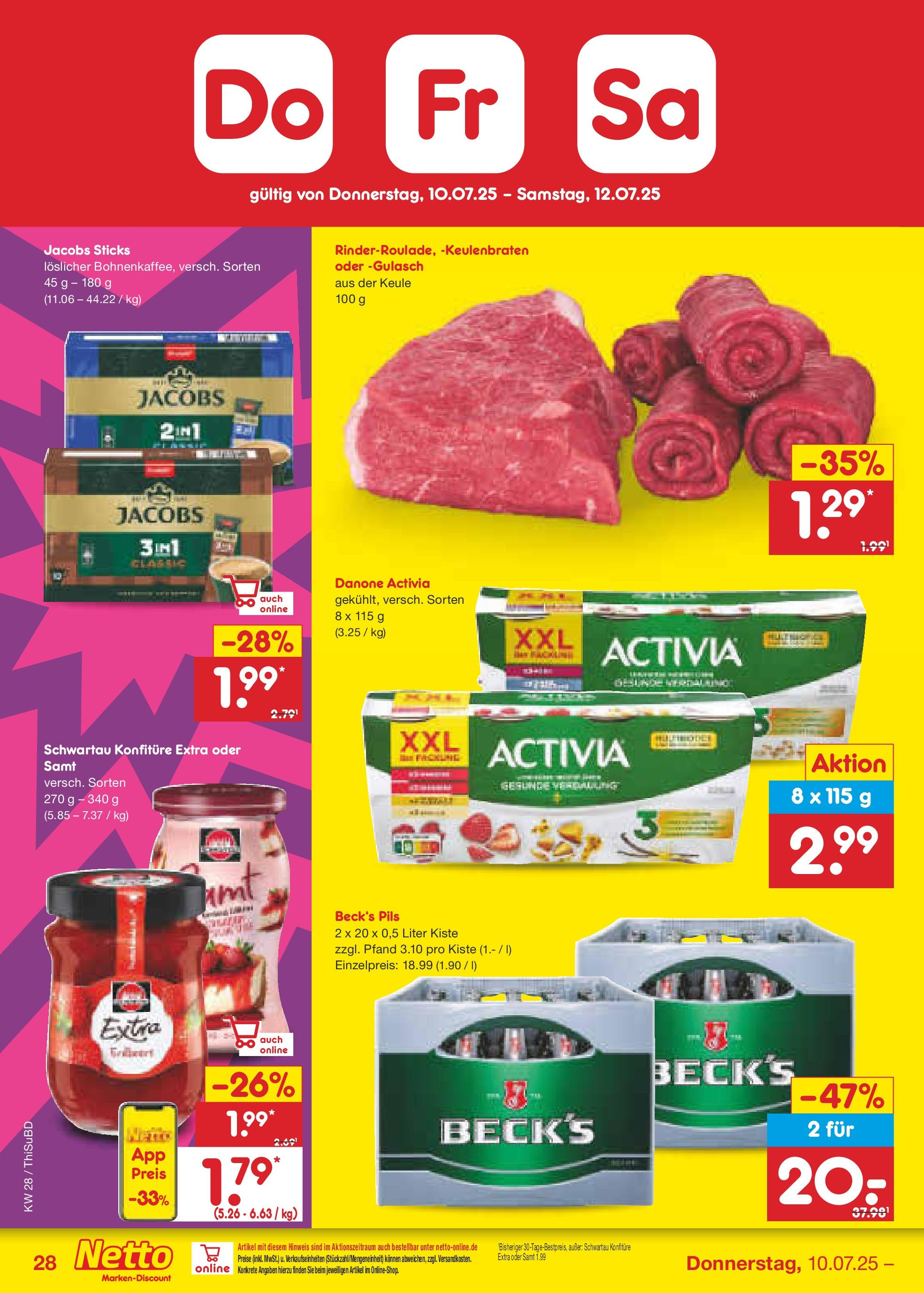 Netto Marken-Discount prospekt Thiendorf (ab 07.07.2025) » Angebote | Seite: 44 | Produkte: Activia, Danone activia, Pils, Gulasch Netto Marken-Discount prospekt Thiendorf (ab 07.07.2025) » Angebote | Seite: 44 | Produkte: Activia, Danone activia, Pils, Gulasch