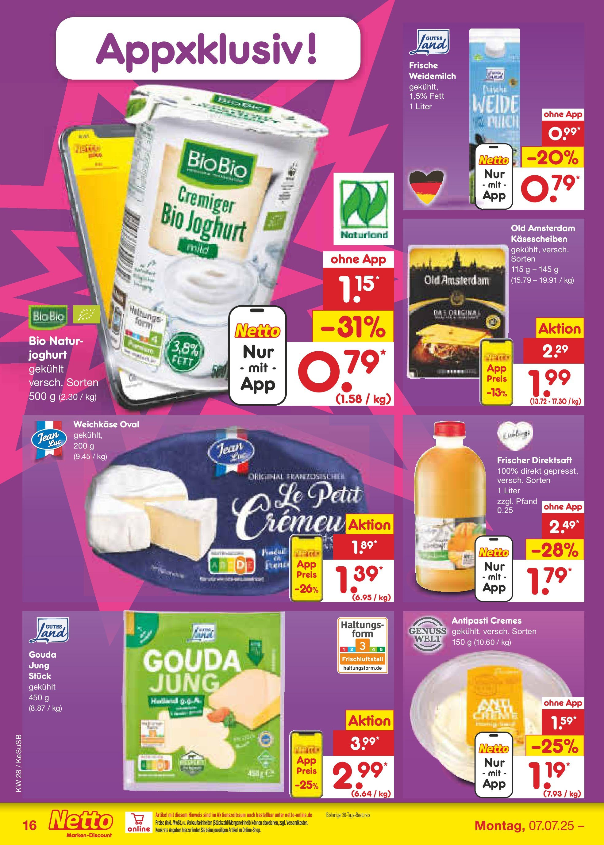 Netto Marken-Discount prospekt Kruft (ab 07.07.2025) » Angebote | Seite: 17 | Produkte: Joghurt, Gouda Netto Marken-Discount prospekt Kruft (ab 07.07.2025) » Angebote | Seite: 17 | Produkte: Joghurt, Gouda