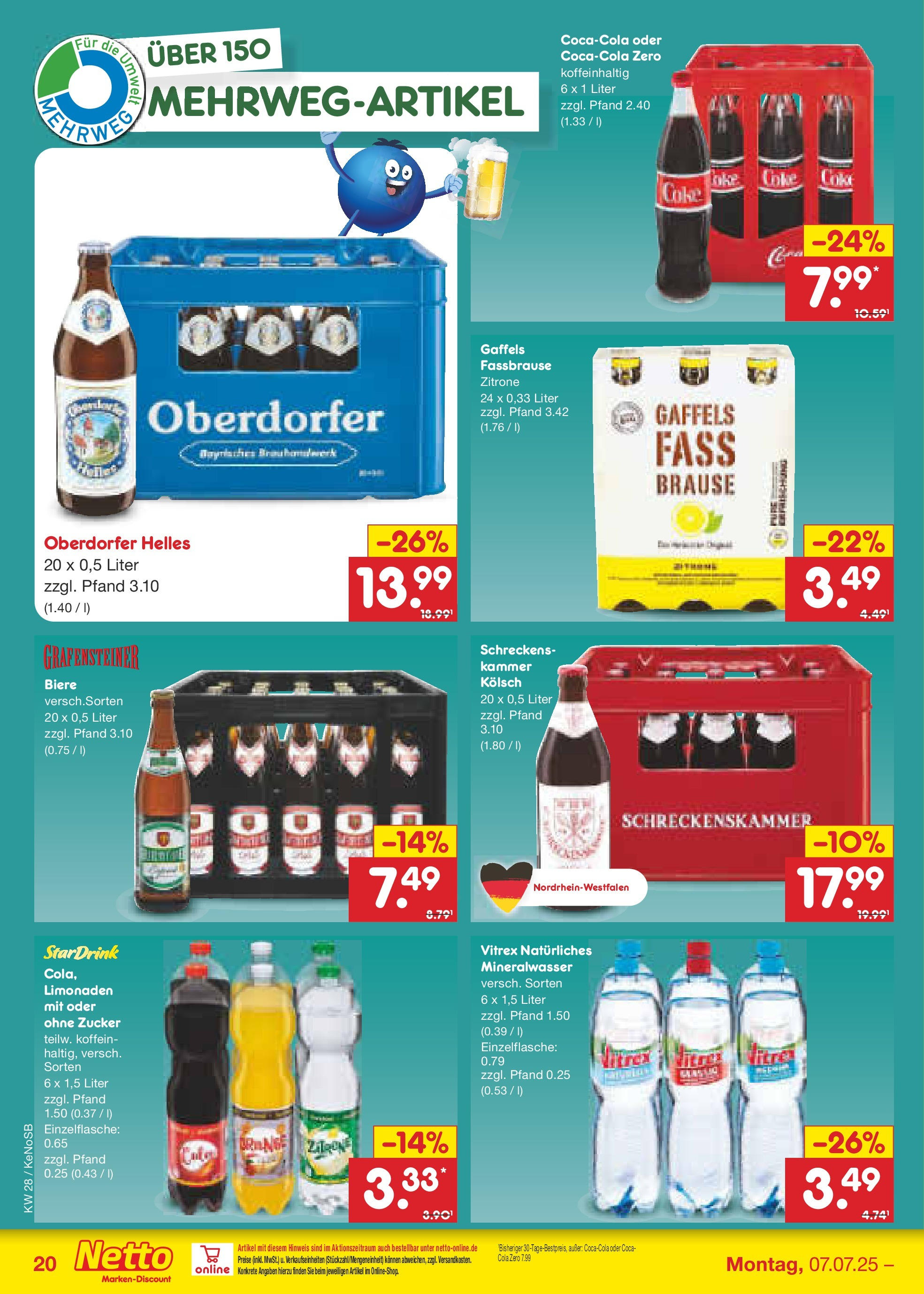Netto Marken-Discount prospekt Bonn (ab 07.07.2025) » Angebote | Seite: 30 | Produkte: Coca cola, Cola, Zitrone, Coca cola zero Netto Marken-Discount prospekt Bonn (ab 07.07.2025) » Angebote | Seite: 30 | Produkte: Coca cola, Cola, Zitrone, Coca cola zero