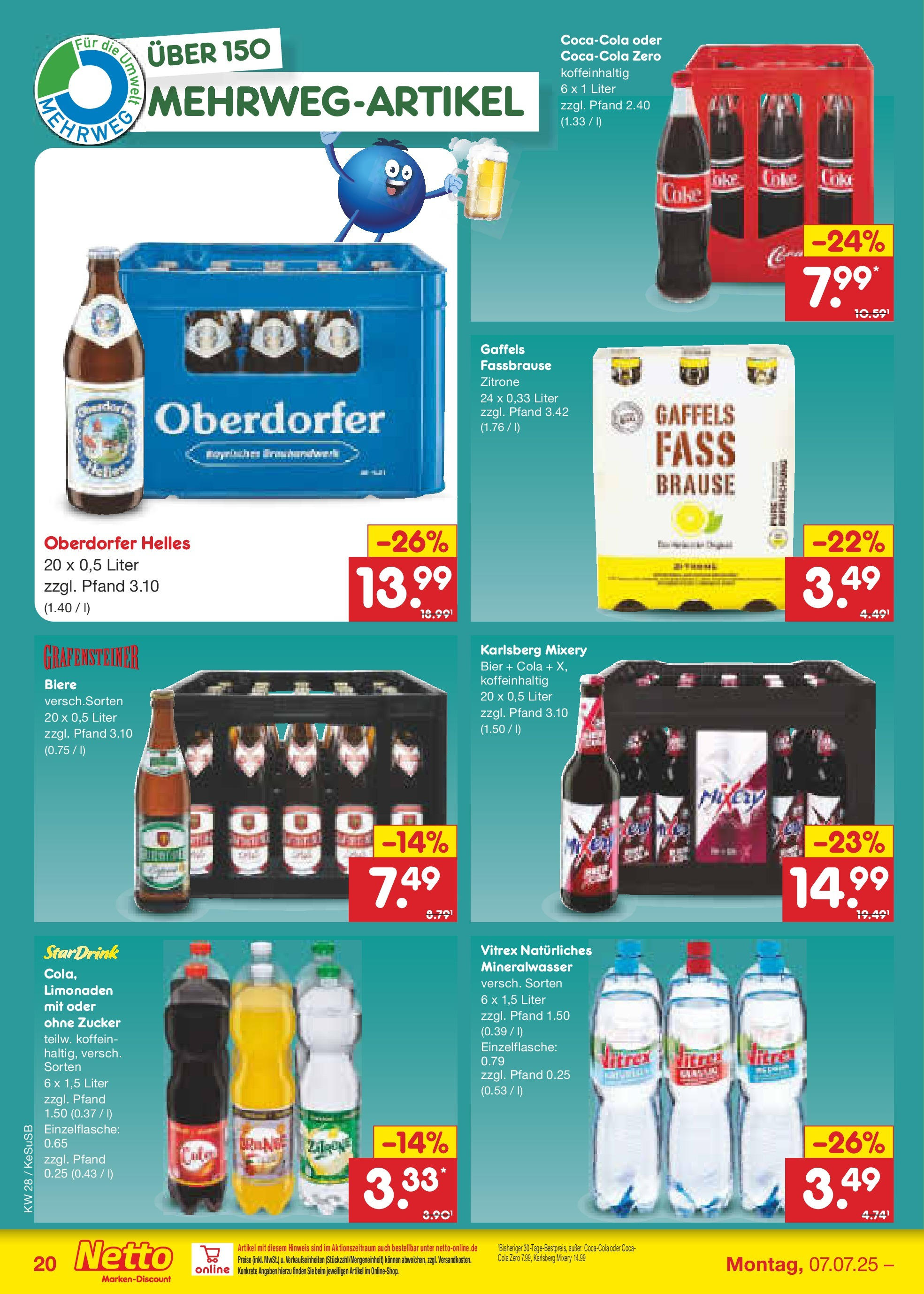 Netto Marken-Discount prospekt Kruft (ab 07.07.2025) » Angebote | Seite: 25 | Produkte: Mineralwasser, Zitrone, Mixery, Fassbrause Netto Marken-Discount prospekt Kruft (ab 07.07.2025) » Angebote | Seite: 25 | Produkte: Mineralwasser, Zitrone, Mixery, Fassbrause
