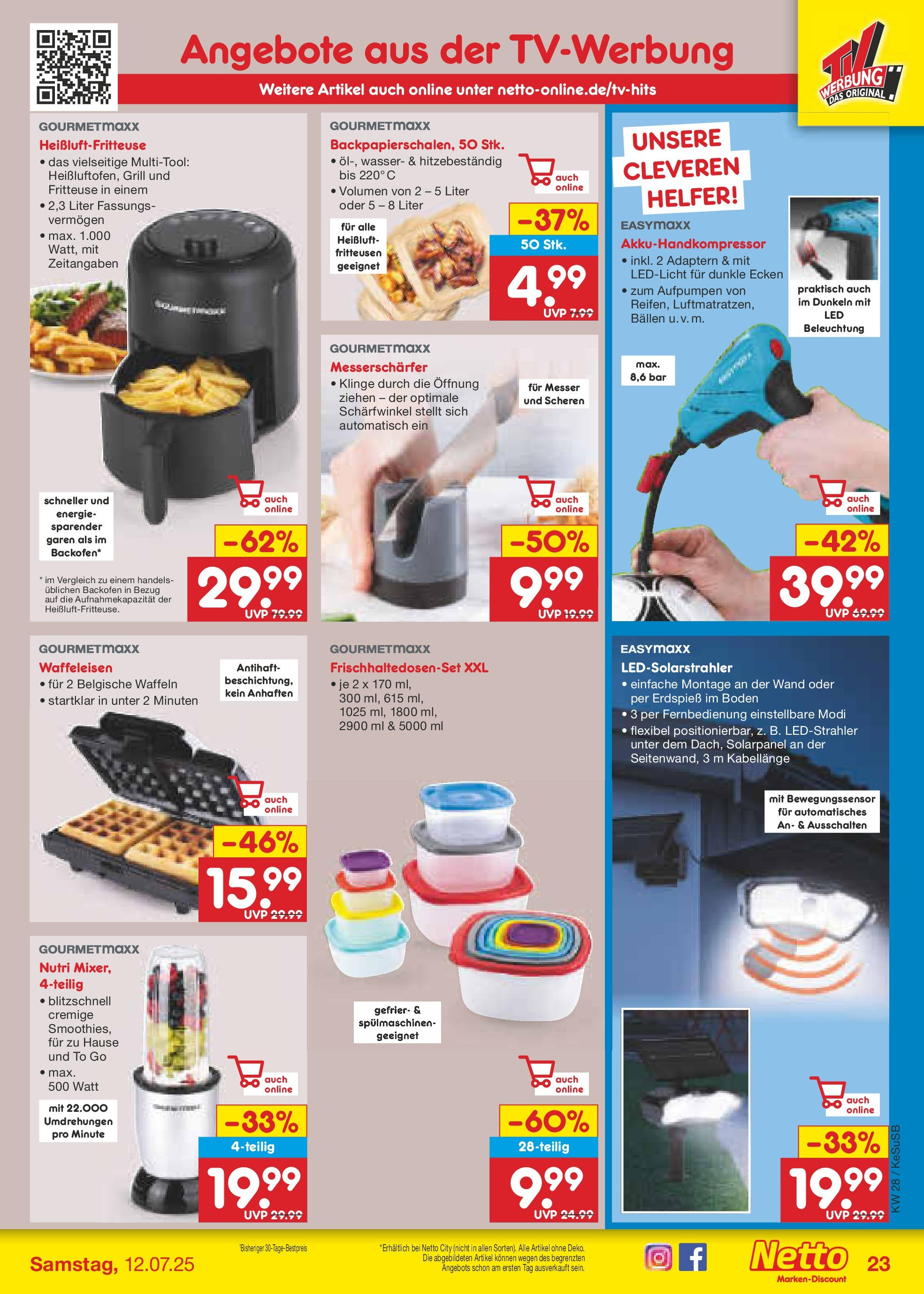 Netto Marken-Discount prospekt Kruft (ab 07.07.2025) » Angebote | Seite: 34 | Produkte: Waffeln, Wasser, Waffeleisen, Heißluftfritteuse Netto Marken-Discount prospekt Kruft (ab 07.07.2025) » Angebote | Seite: 34 | Produkte: Waffeln, Wasser, Waffeleisen, Heißluftfritteuse