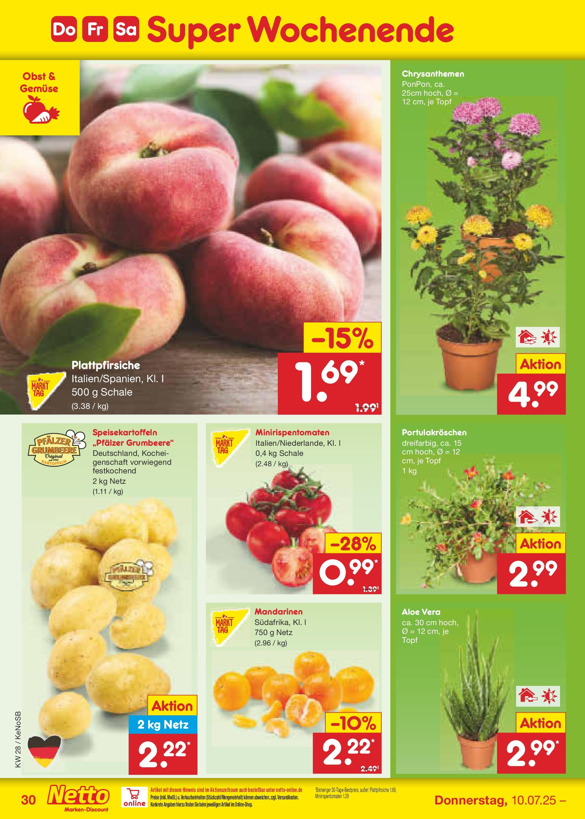 Netto Marken-Discount prospekt Bonn (ab 07.07.2025) » Angebote | Seite: 46 | Produkte: Mandarinen, Kartoffeln, Gemüse, Obst Netto Marken-Discount prospekt Bonn (ab 07.07.2025) » Angebote | Seite: 46 | Produkte: Mandarinen, Kartoffeln, Gemüse, Obst