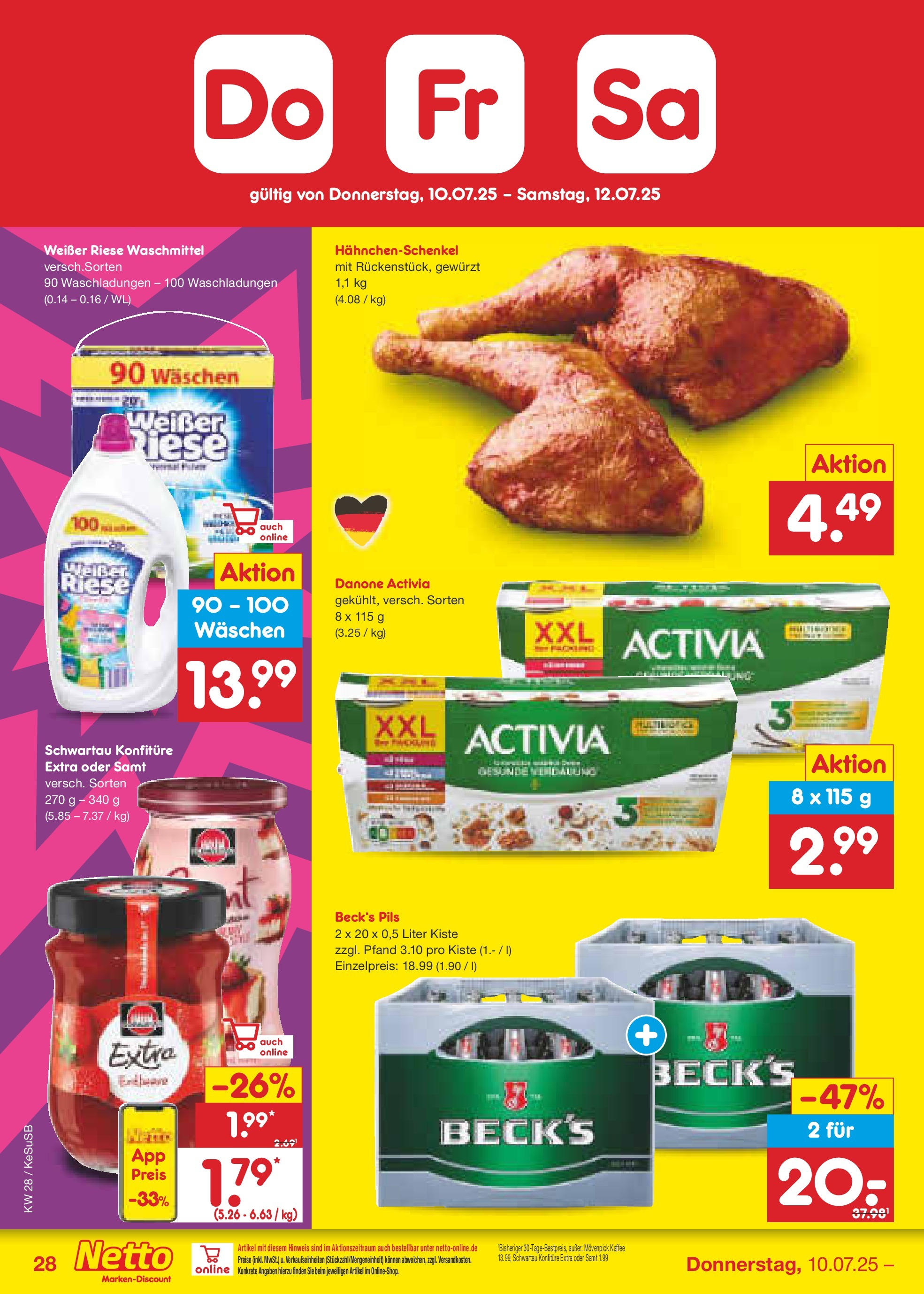 Netto Marken-Discount prospekt Kruft (ab 07.07.2025) » Angebote | Seite: 41 | Produkte: Activia, Danone activia, Hahnchenschenkel, Waschmittel Netto Marken-Discount prospekt Kruft (ab 07.07.2025) » Angebote | Seite: 41 | Produkte: Activia, Danone activia, Hahnchenschenkel, Waschmittel