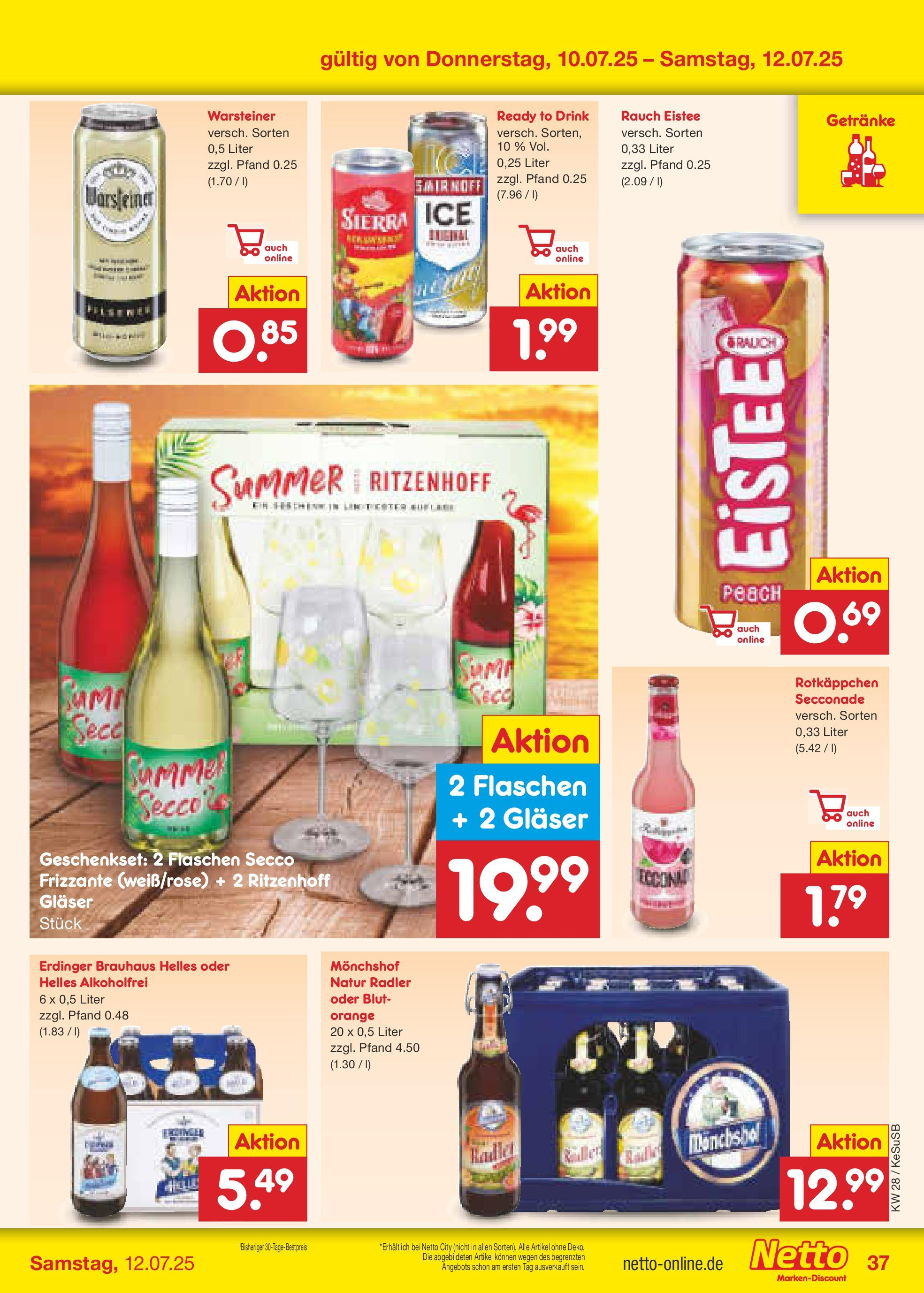 Netto Marken-Discount prospekt Kruft (ab 07.07.2025) » Angebote | Seite: 52 | Produkte: Monchshof, Erdinger, Radler, Rotkäppchen Netto Marken-Discount prospekt Kruft (ab 07.07.2025) » Angebote | Seite: 52 | Produkte: Monchshof, Erdinger, Radler, Rotkäppchen