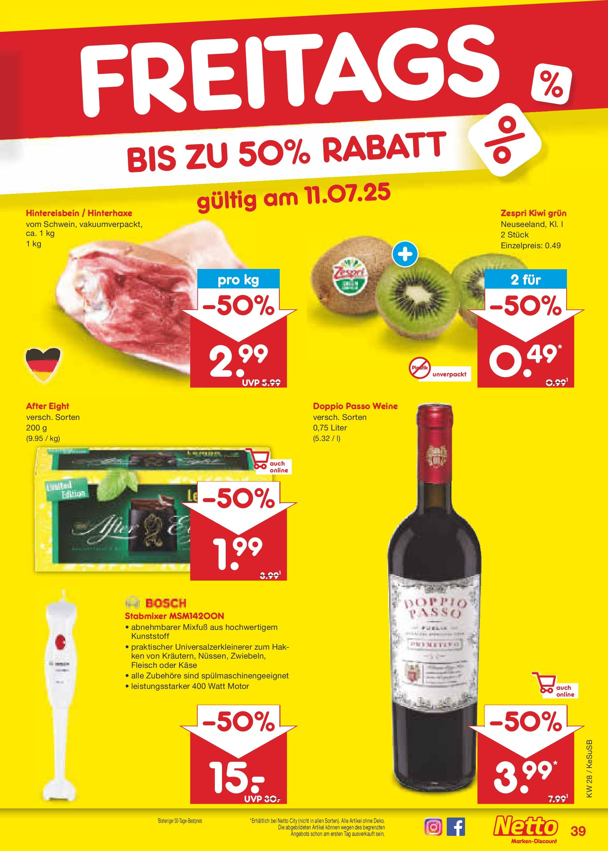 Netto Marken-Discount prospekt Kruft (ab 07.07.2025) » Angebote | Seite: 56 | Produkte: Käse, Kiwi, Stabmixer, Fleisch Netto Marken-Discount prospekt Kruft (ab 07.07.2025) » Angebote | Seite: 56 | Produkte: Käse, Kiwi, Stabmixer, Fleisch