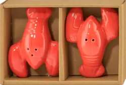 BOLTZE Salz- & Pfefferstreuer aus Keramik "Hummer", korall (10,5x8x4 cm)