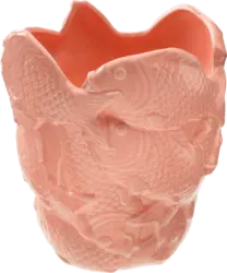 BOLTZE Übertopf aus Keramik "Fische", peach (22x19 cm)