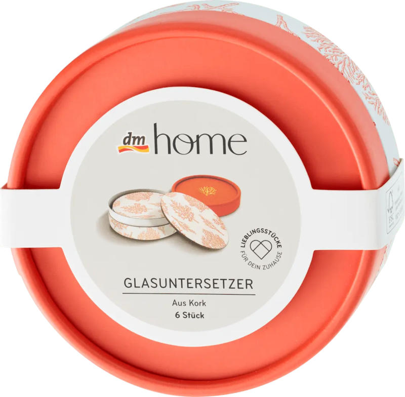 dm home Glasuntersetzer aus Kork "Koralle" (10 cm)