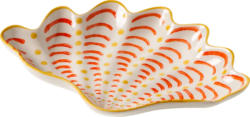 dm home Teller aus Keramik "Muschel", orange/gelb (20,5x14x2,5 cm)