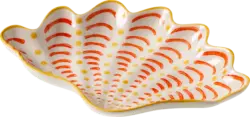 dm home Teller aus Keramik "Muschel", orange/gelb (20,5x14x2,5 cm)