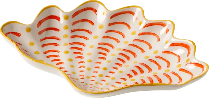 dm home Teller aus Keramik "Muschel", orange/gelb (20,5x14x2,5 cm)