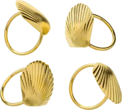 dm home Serviettenring aus Metall "Muschel", gold (5x4 cm)