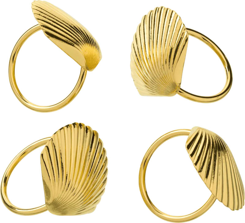 dm home Serviettenring aus Metall "Muschel", gold (5x4 cm)