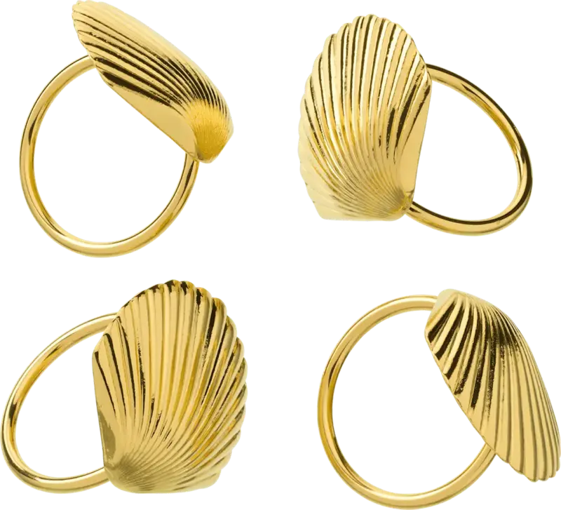 dm home Serviettenring aus Metall "Muschel", gold (5x4 cm)