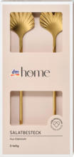dm-drogerie markt dm home Salatbesteck-Set aus Metall "Muschel", gold (30x13x3 cm) - bis 31.07.2025