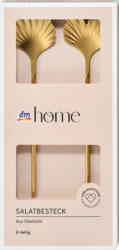 dm home Salatbesteck-Set aus Metall "Muschel", gold (30x13x3 cm)