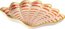 dm home Servierplatte aus Keramik "Muschel", orange/gelb (30,5x20,5x4 cm)