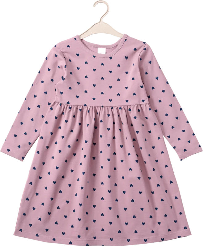 ALANA Kleid Pro Climate mit Herz-Muster, lila, Gr. 110