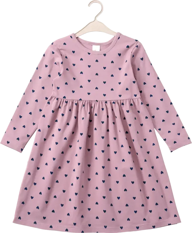 ALANA Kleid Pro Climate mit Herz-Muster, lila, Gr. 110