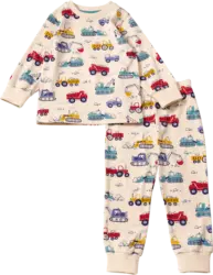 ALANA Schlafanzug Pro Climate mit Baustellenfahrzeug-Muster, beige, Gr. 98