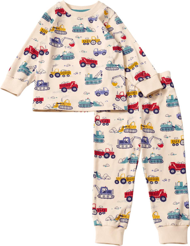 ALANA Schlafanzug Pro Climate mit Baustellenfahrzeug-Muster, beige, Gr. 104