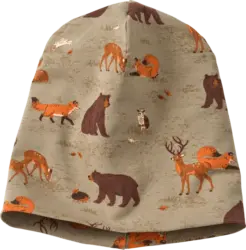 ALANA Mütze Pro Climate mit Waldtier-Muster, braun & grün, Gr. 54/55