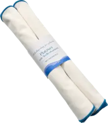 Vito & Joe Platzset aus Baumwolle mit Wellenkantenrand/Stickerei, weiß/blau (33x48 cm)