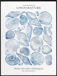 Dekorieren & Einrichten Wandbild "Muscheln", blau/weiß (40x30x2,5 cm)