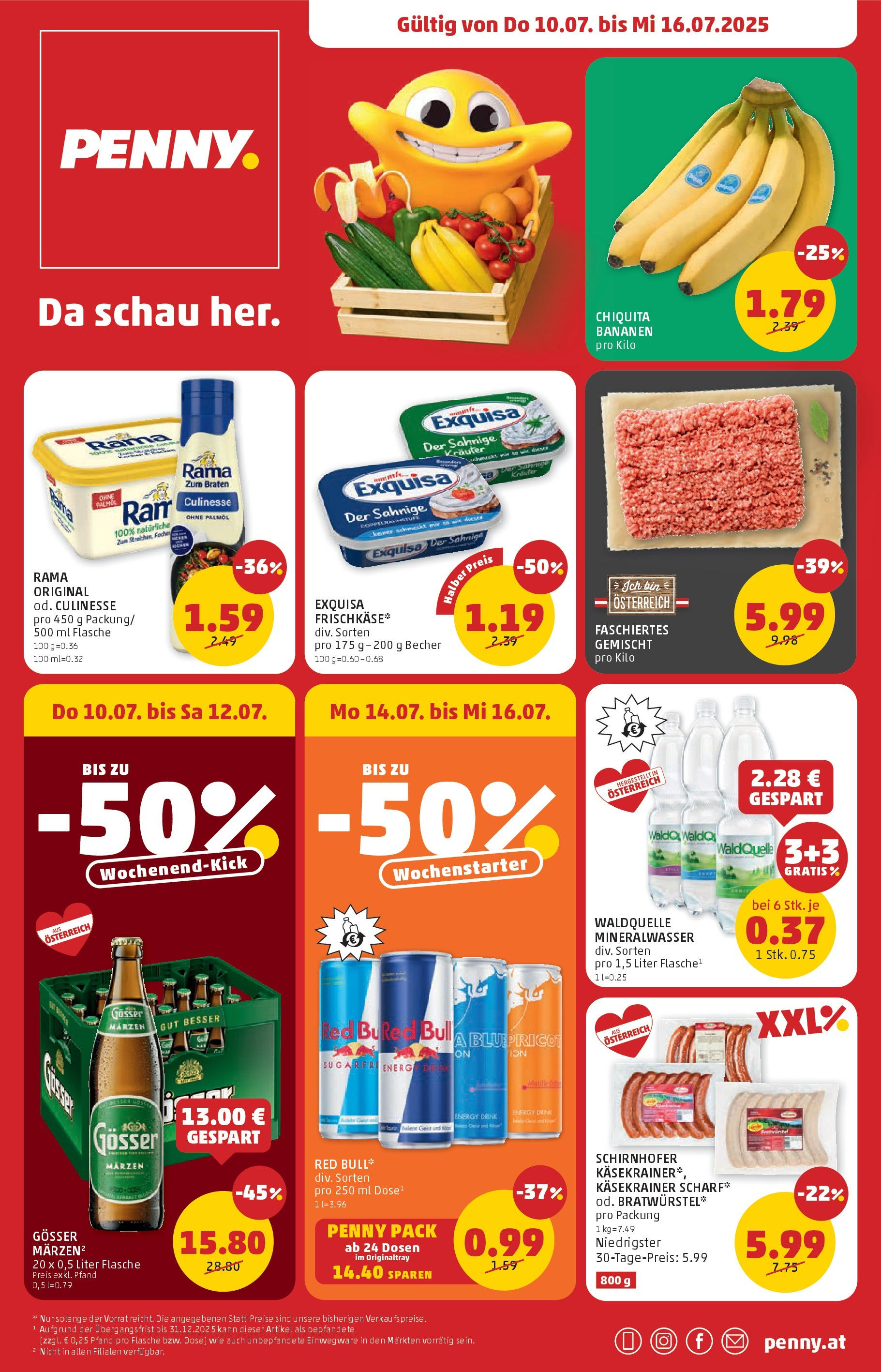 Penny Markt Flugblatt ab (10.07.2025) - Angebote, Prospekt | Seite: 1 | Produkte: Bett, Bananen