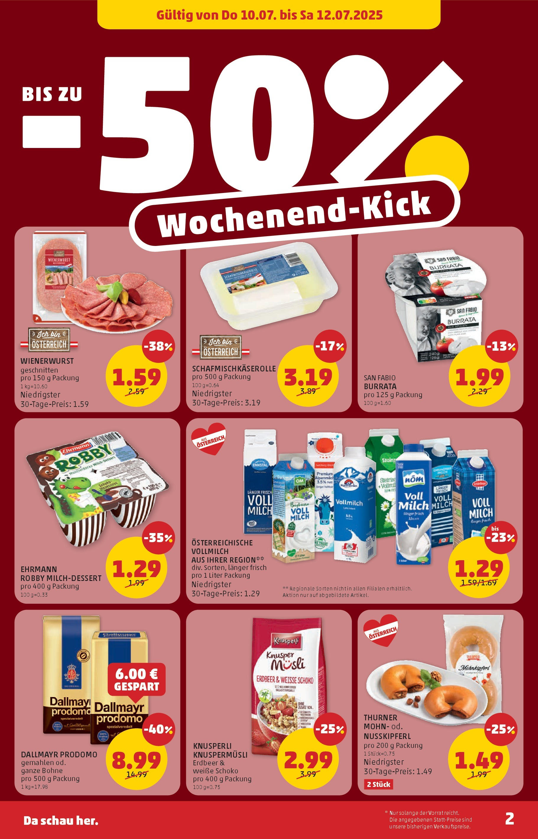 Penny Markt Flugblatt ab (10.07.2025) - Angebote, Prospekt | Seite: 2 | Produkte: Milch