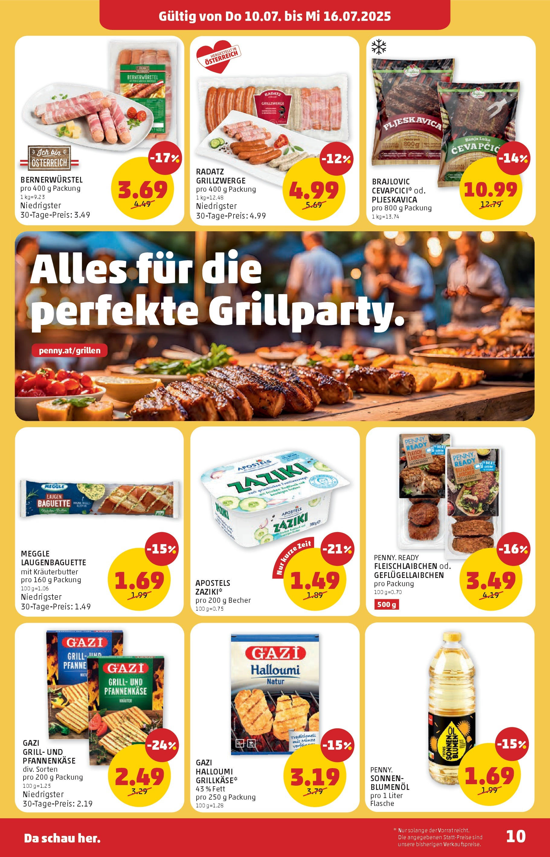 Penny Markt Flugblatt ab (10.07.2025) - Angebote, Prospekt | Seite: 10 | Produkte: Jääkaappipakastin, Grill
