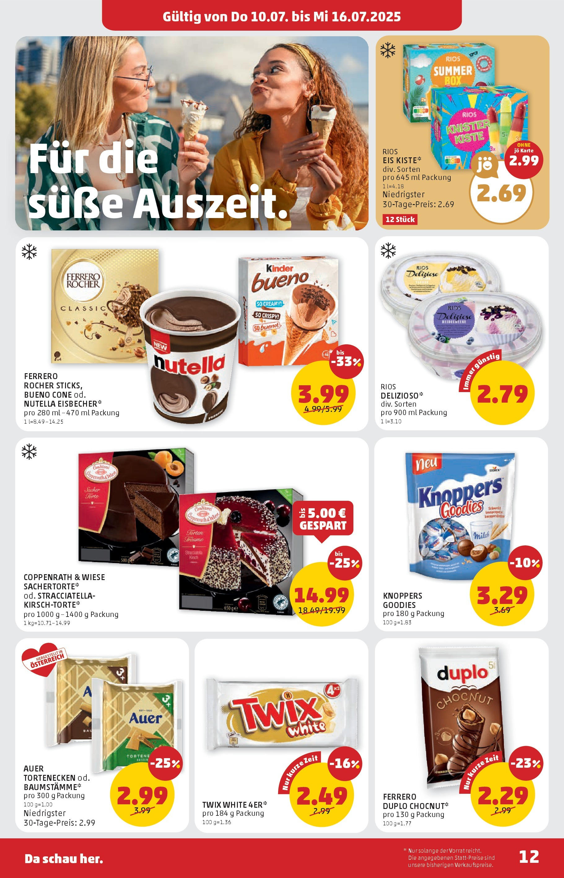 Penny Markt Flugblatt ab (10.07.2025) - Angebote, Prospekt | Seite: 12 | Produkte: Eis, Milch