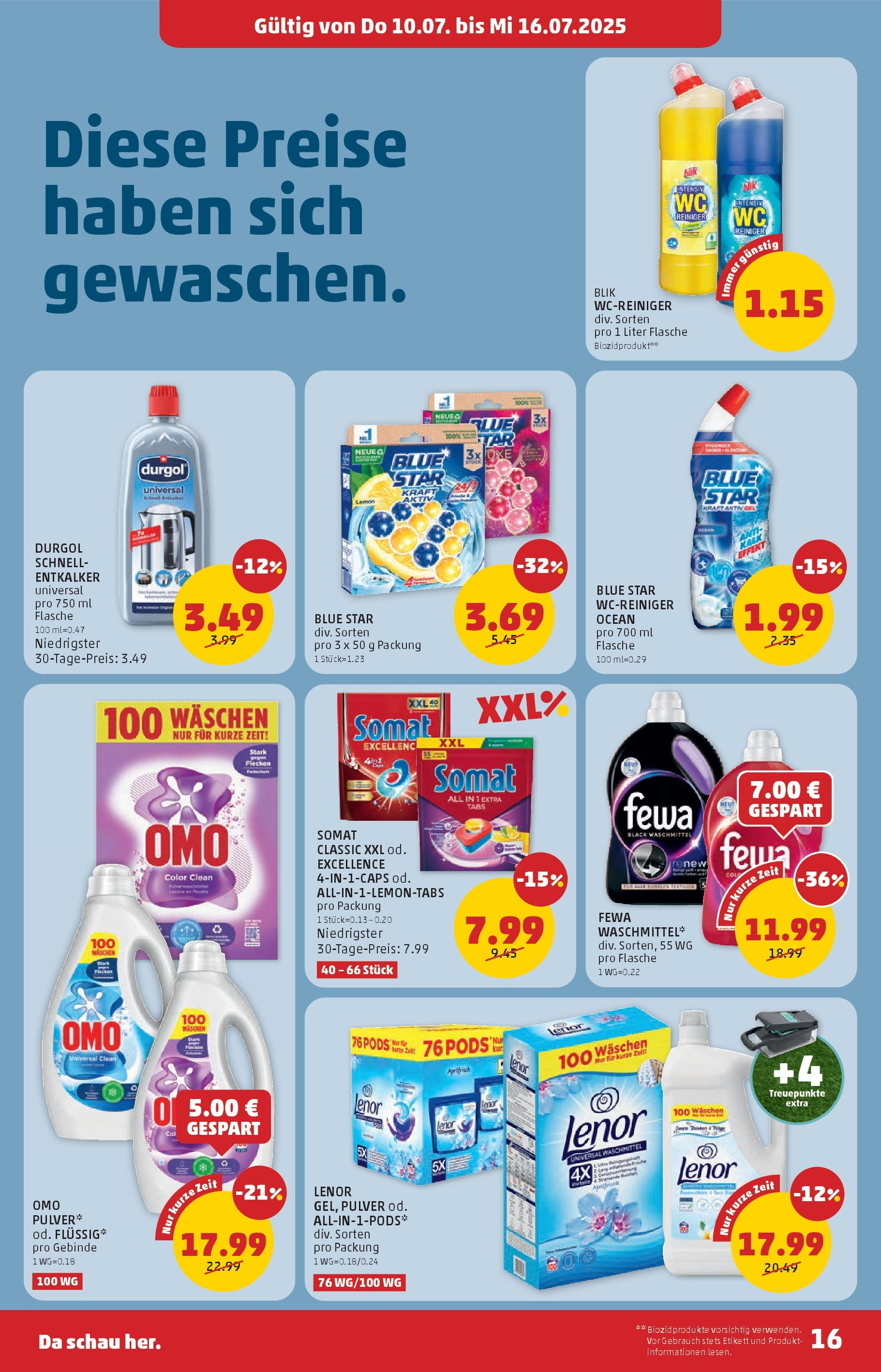 Penny Markt Flugblatt ab (10.07.2025) - Angebote, Prospekt | Seite: 16 | Produkte: Waschmittel