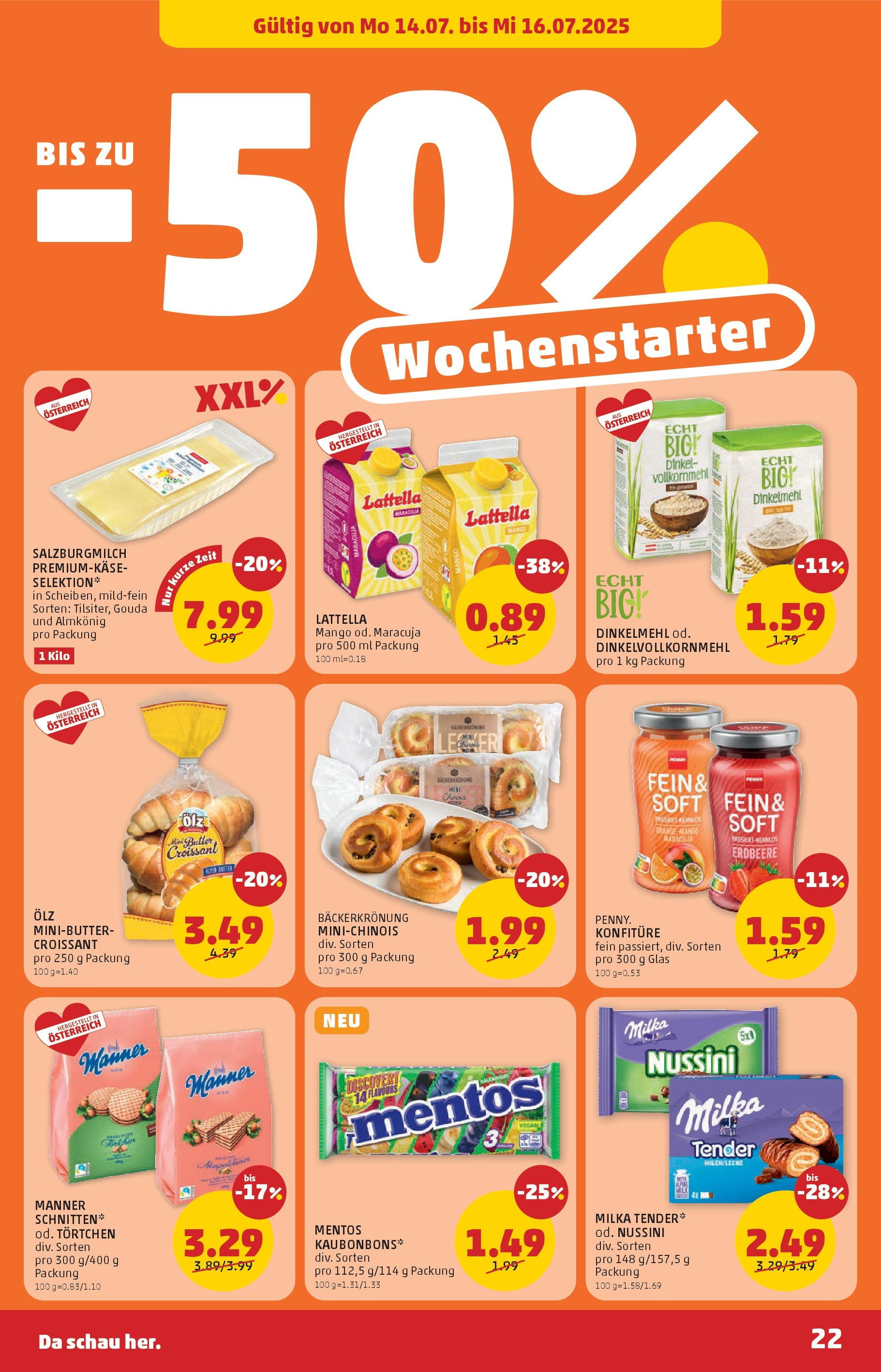 Penny Markt Flugblatt ab (10.07.2025) - Angebote, Prospekt | Seite: 22 | Produkte: Mango, Butter