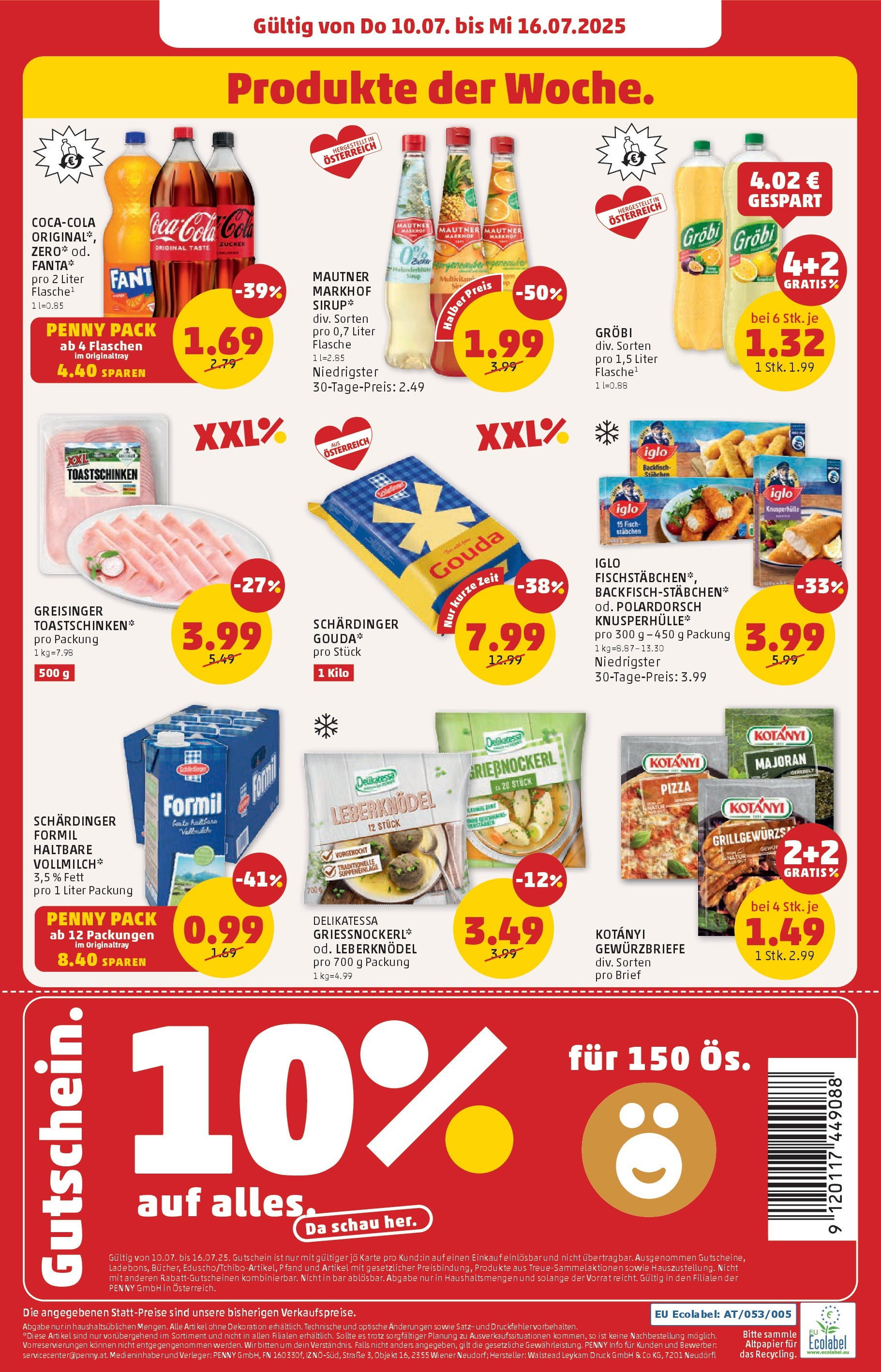 Penny Markt Flugblatt ab (10.07.2025) - Angebote, Prospekt | Seite: 24 | Produkte: Zucker, Pizza, Fisch