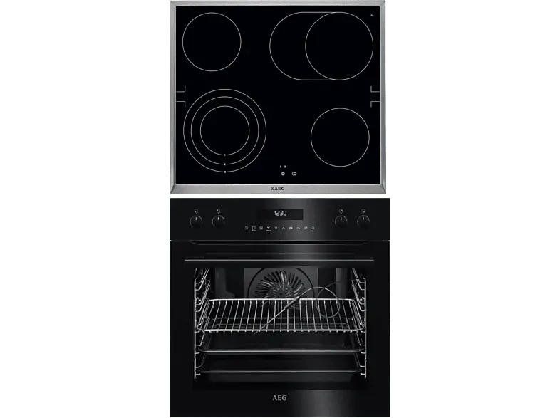 AEG EPS635220B 8000 AssistedCooking, Herdset inkl. Herdgesteuerten Kochfeld (Strahlungsheizungskochfeld, A+, 71 l)