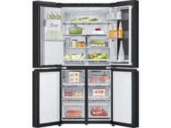 LG Electronics GMG861EPAE Multi-Door mit InstaView®, Side by Side, Kühl- und Gefrierkombination (508 l, E, 1787 mm hoch, Essence Matte Black)