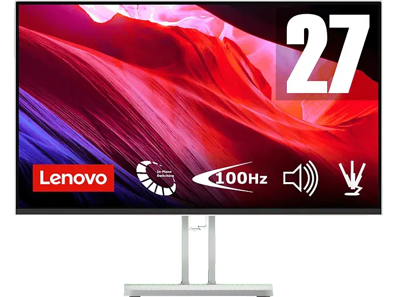 LENOVO L27i-4B 27 Zoll Monitor, Full-HD, 1 ms Reaktionszeit, 300 cd/m², 100 Hz, Cloud Grey