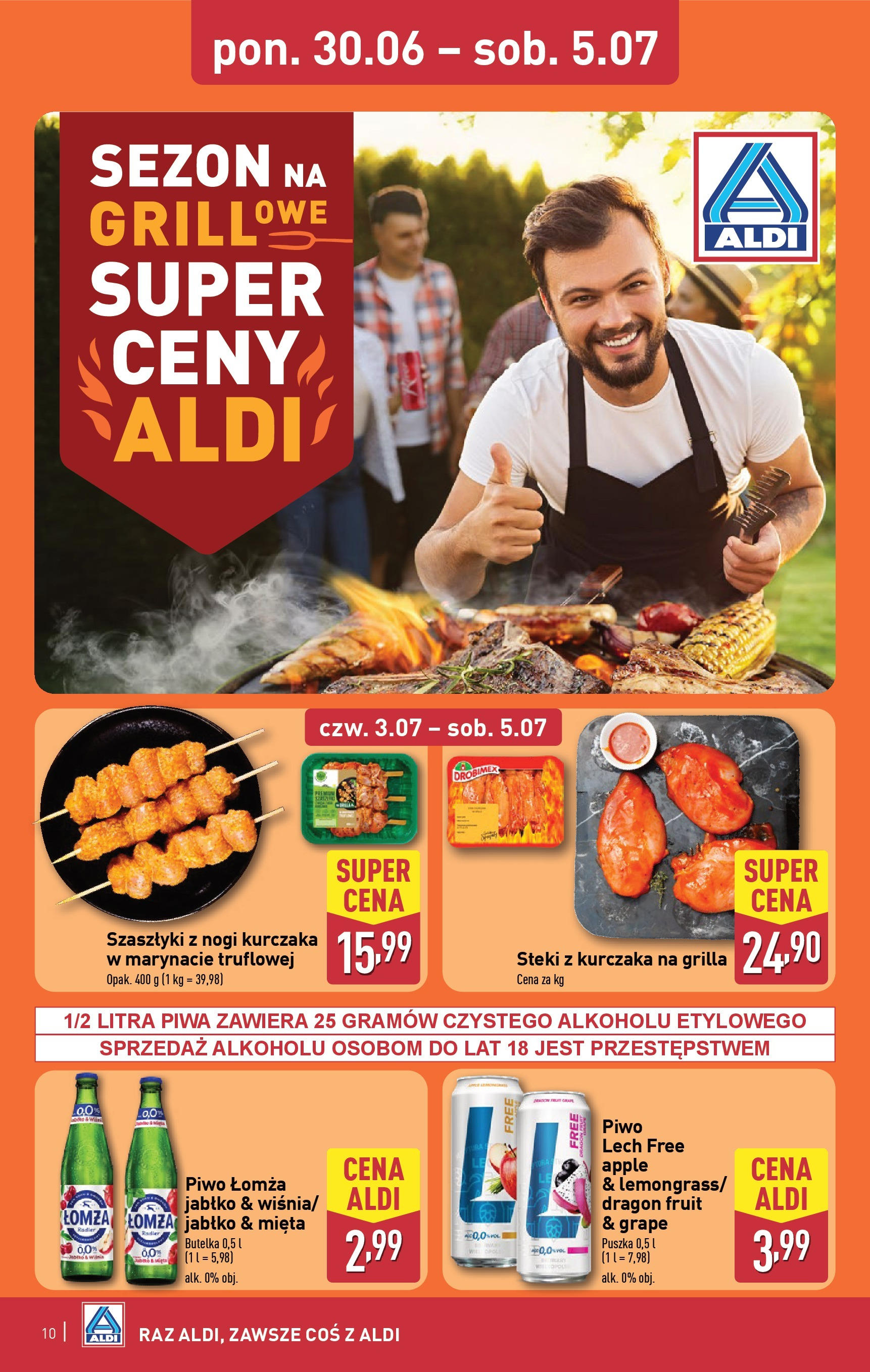 Aldi Gazetka - Okazje na weekend od 03.07.2025 - Ulotka PDF, promocje | Strona: 10 | Produkty: Steki, Mięta, Piwo