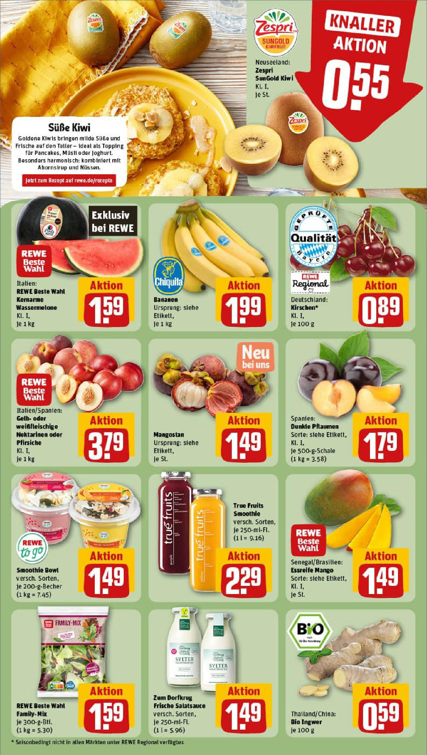 REWE Prospekt ab 06.07.2025 zum Blättern » Angebote | Seite: 6 | Produkte: Musli, Pflaumen, Nektarinen, Kiwi