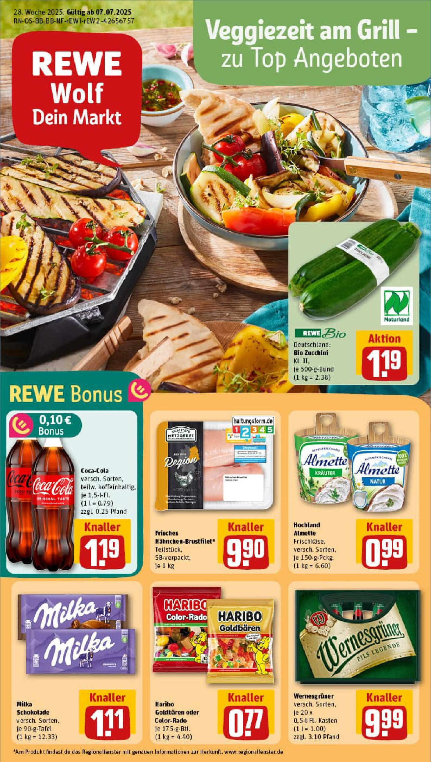 REWE Prospekt ab 06.07.2025 nächste Woche - Prospekt Falkenberg Vorschau von dem Prospekt des Geschäftes Rewe, gültig ab dem 06.07.2025