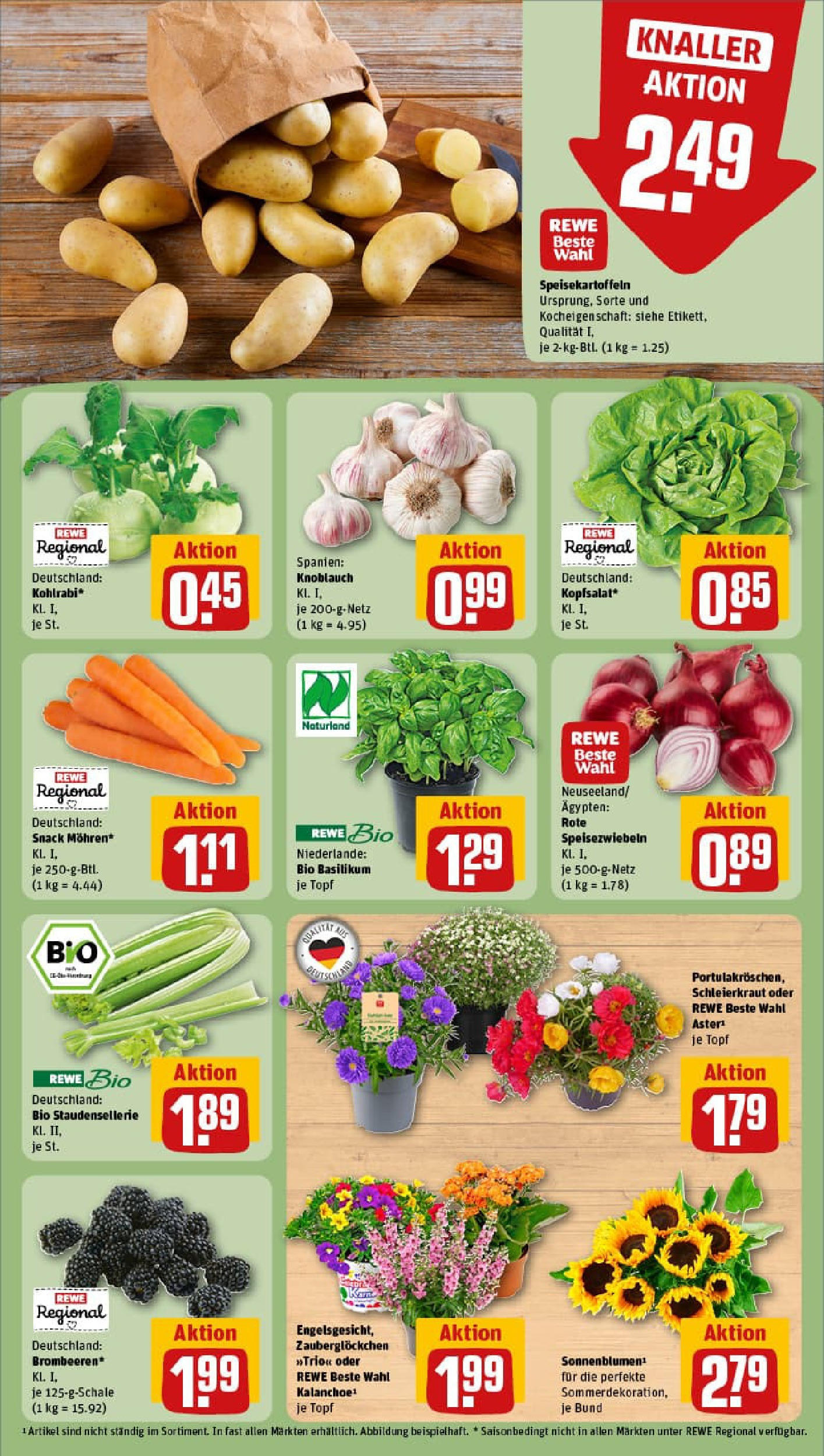 REWE Prospekt ab 06.07.2025 zum Blättern » Angebote | Seite: 7 | Produkte: Kohlrabi, Knoblauch
