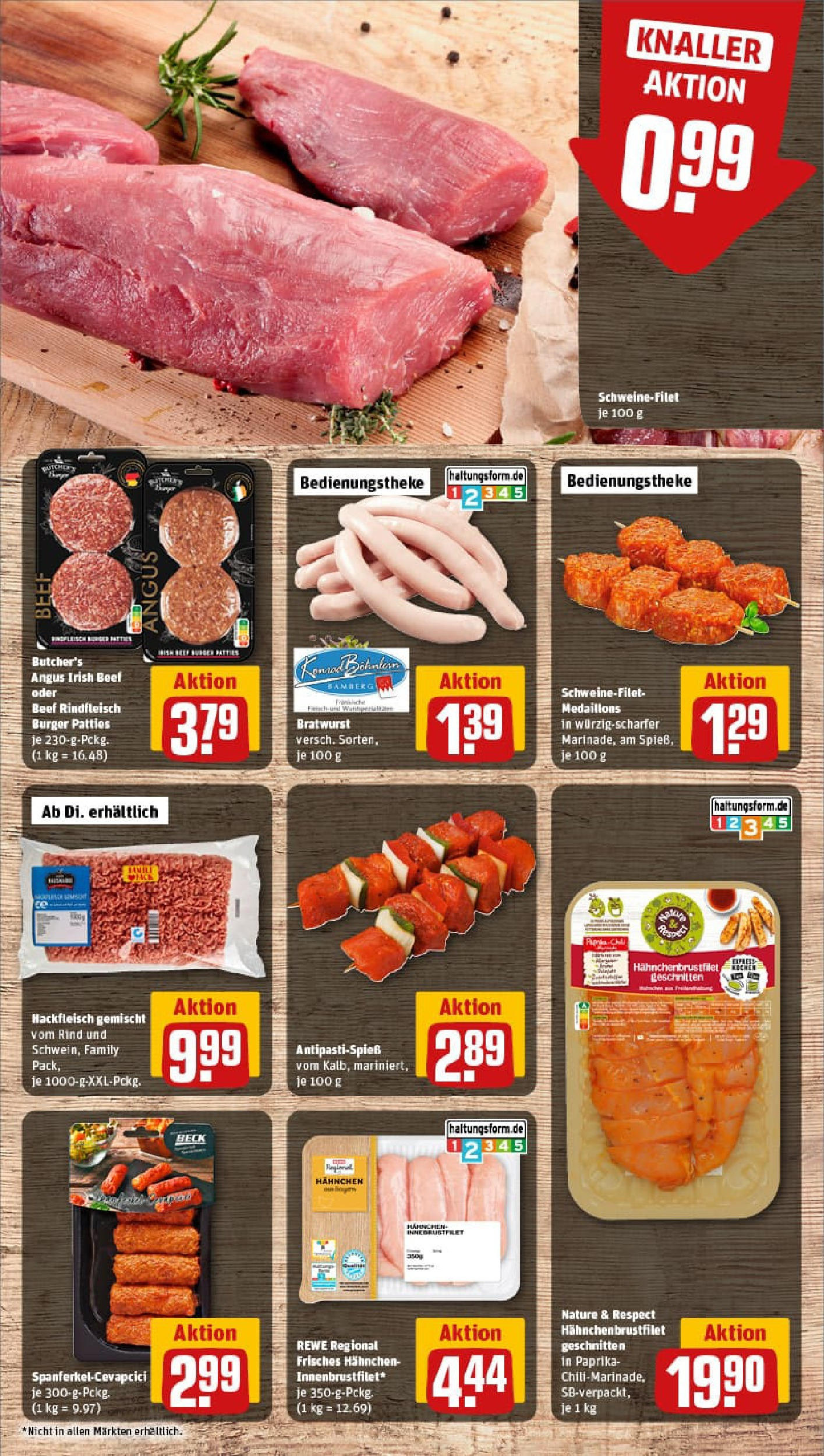 REWE Prospekt ab 06.07.2025 zum Blättern » Angebote | Seite: 8 | Produkte: Theke, Bratwurst, Burger, Paprika