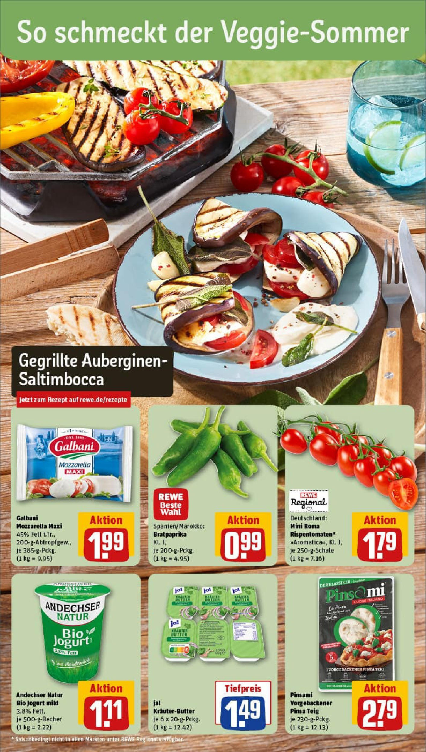 REWE Prospekt ab 06.07.2025 zum Blättern » Angebote | Seite: 4 | Produkte: Butter, Mozzarella, Kräuterbutter