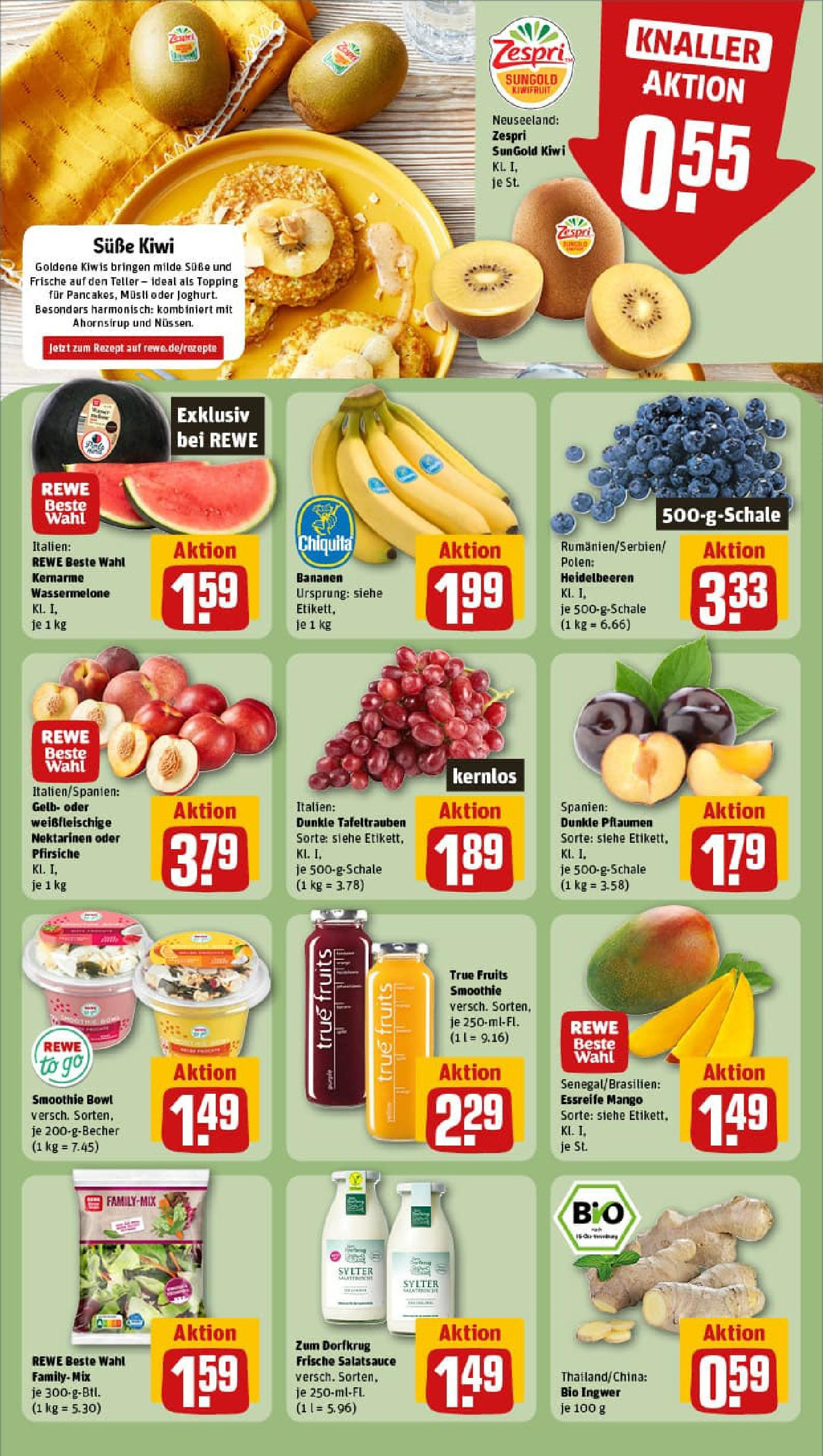 REWE Prospekt ab 06.07.2025 zum Blättern » Angebote | Seite: 6 | Produkte: Musli, Nektarinen, Wassermelone, Kiwi