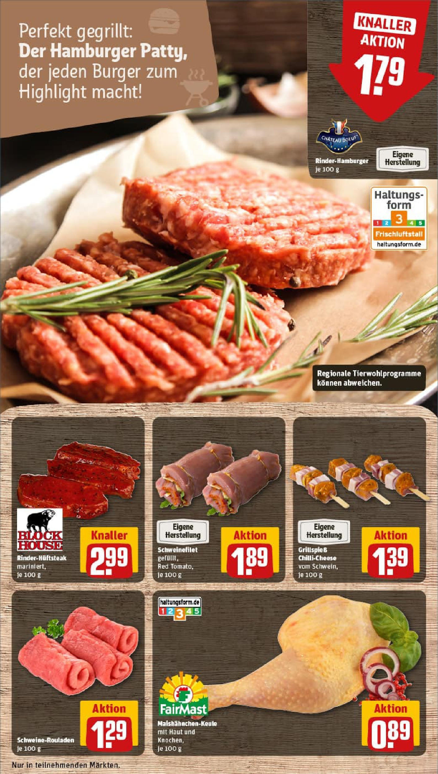 REWE Prospekt ab 06.07.2025 zum Blättern » Angebote | Seite: 10 | Produkte: Burger, Schweinefilet, Steak